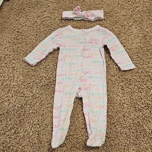Bebe Multicolor Kids Footie with Headband
